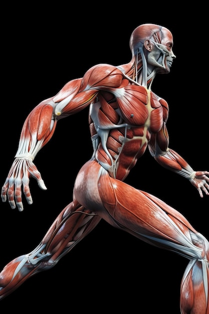 Photo a man's muscle anatomy is shown in this illustration.