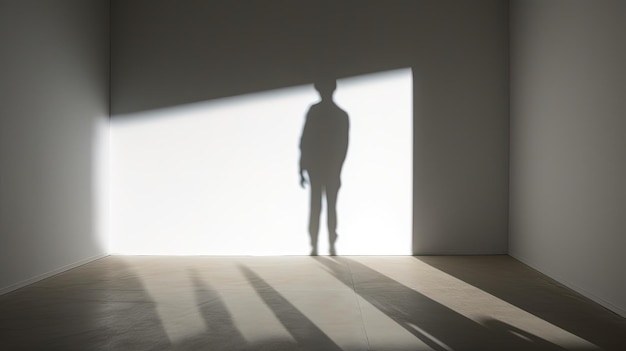 man s shadow on wall silhouette concept