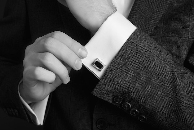 Man's style dressing suit shirt and cuffs