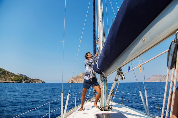 Man on sailboat