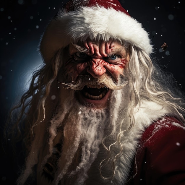 Человек в костюме Санта-Клауса