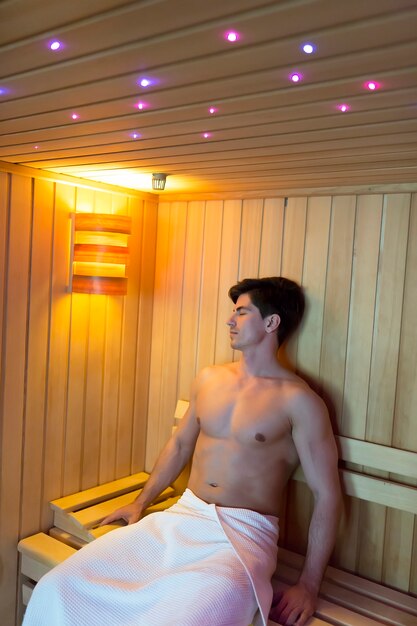 Man in the sauna