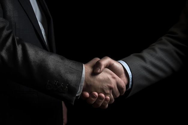 A man shaking hands with another man in a suit Generative AI