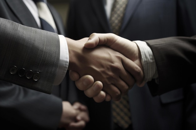 A man shaking hands with another man in a suit.