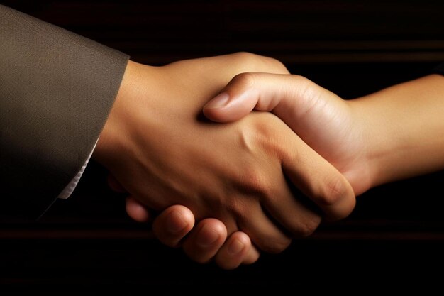 Photo a man shaking hands with a black background