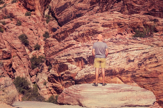 Man on the sheer cliff