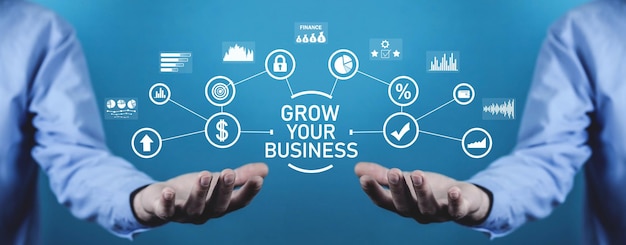 Man showing Grow Your Business concept