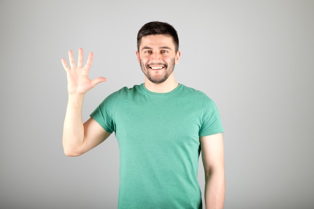 Man showing number by fingers