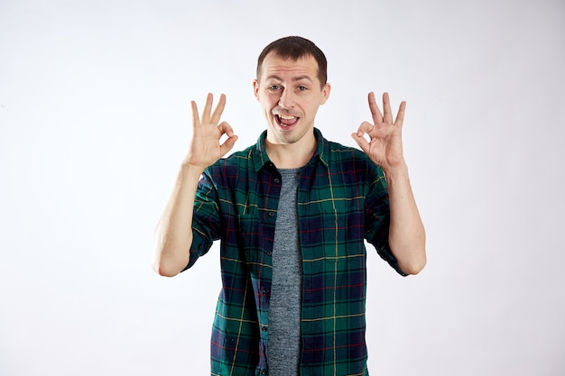 Man showing ok gesture