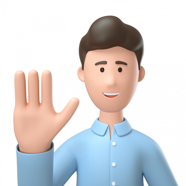 Man showing stop hand gesture