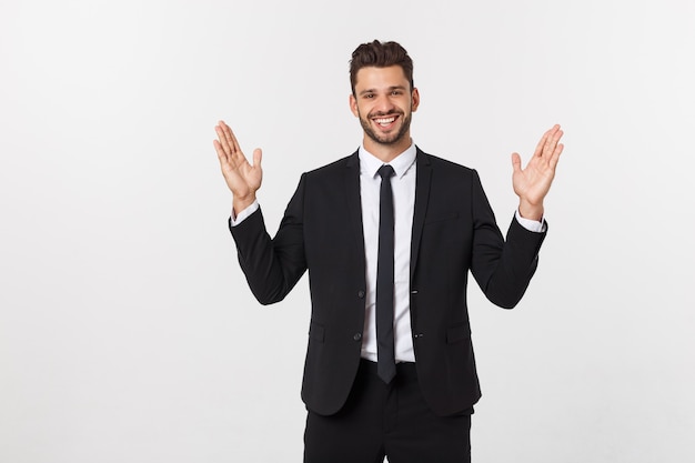 A man shows with his hands a large size