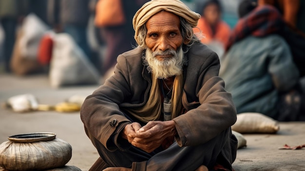 a man sits on a boat in the middle of the river.