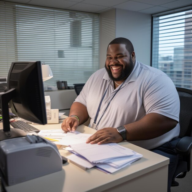 A man sitting at a desk in an office