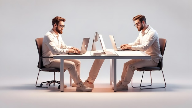 A man sitting at a desk with a laptop