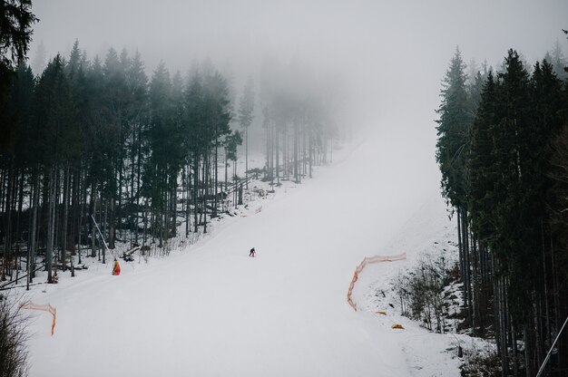 Man skiing in mountains