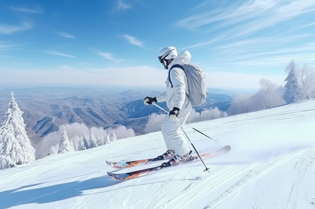 Man skiing in the mountains