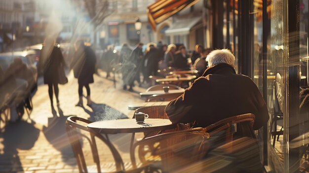 a man sleeping in a cafe with a cup of coffee