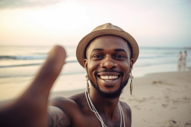 A man smiles at the camera while giving a thumbs up.