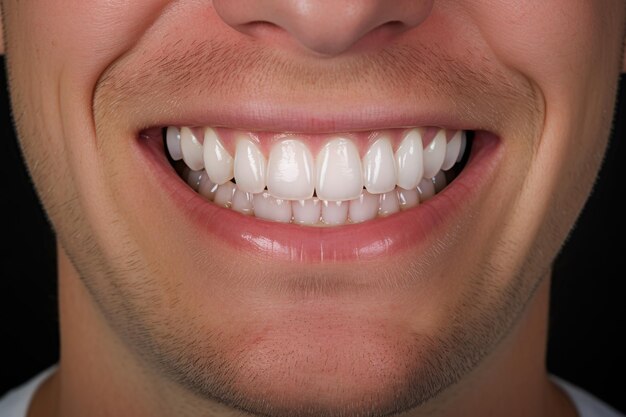 The man smiles smile with white teeth Large plan image