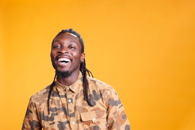 Man smiling during photoshot