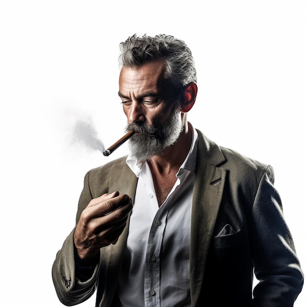 Photo man smoker smoke cigarette lifestyle tobacco health male addiction unhealthy nicotine hab