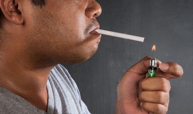 Man smoking cigarette