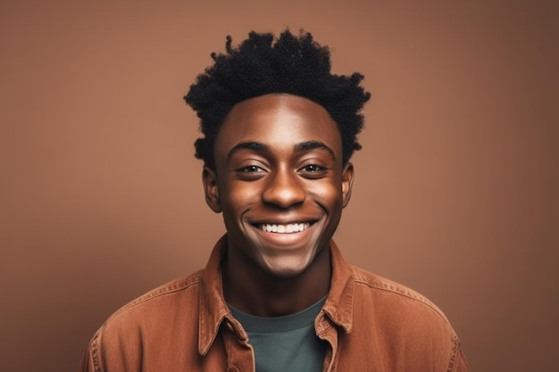 a man on solid color background with Smile face expression