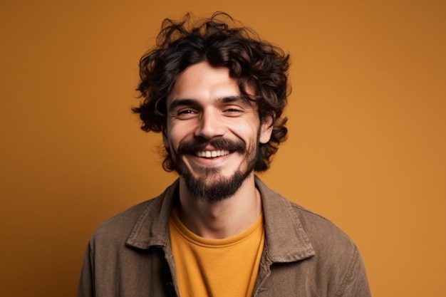 a man on solid color background with a Smile facial expression