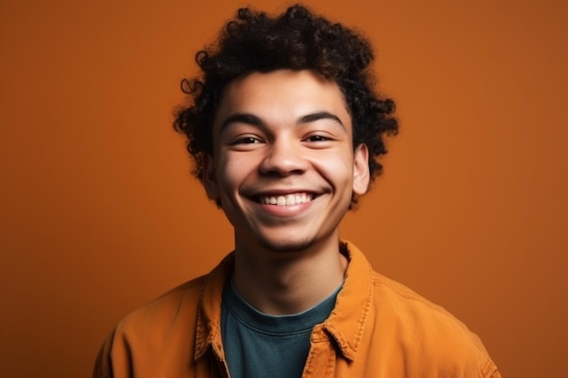 a man on solid color background with a Smile facial expression