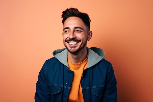 a man on solid color background with a Smile facial expression