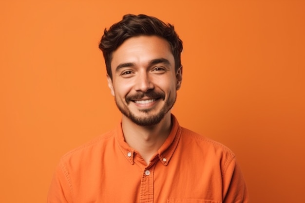 a man on solid color background with a Smile facial expression