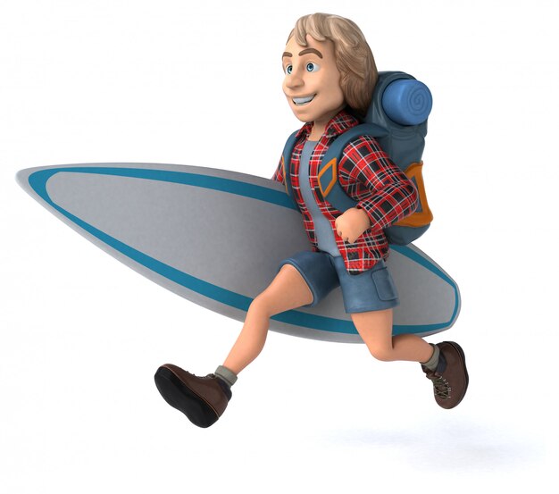 Man solo traveling backpacker animation