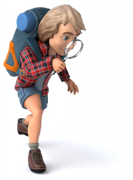 Photo man solo traveling backpacker animation