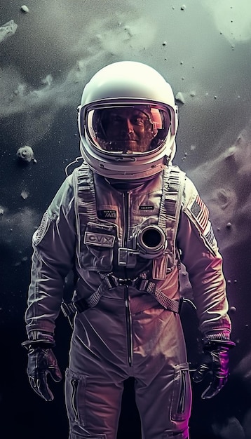 A man in a space suit with the numbers 989 on his helmet