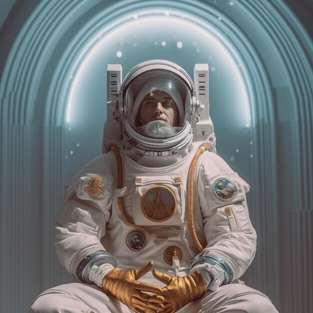 A man in a space suit with a space suit on