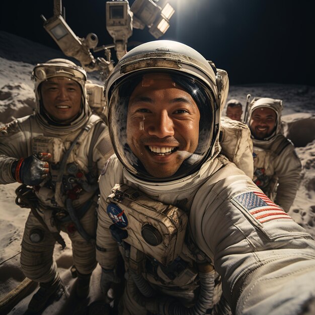 A man in a space suit with the word nasa on the side of his suit