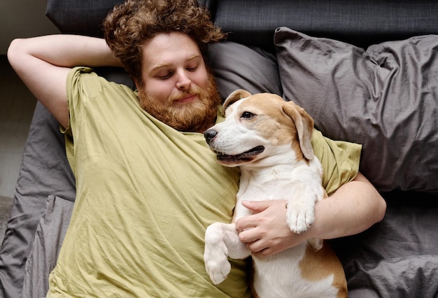 Man spending time with his best friend