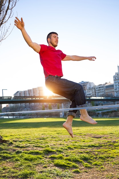 &quot;Man springt uit rope&quot;