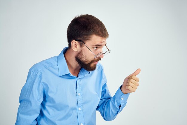 Man standing against white background