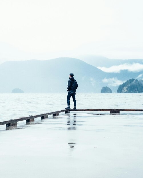 Man standing on cliff