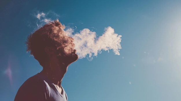 Man Standing in Front of Blue Sky With Cloud