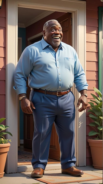 Photo a man standing in front of a house