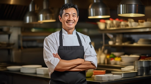 Man Standing in Kitchen With Arms Crossed