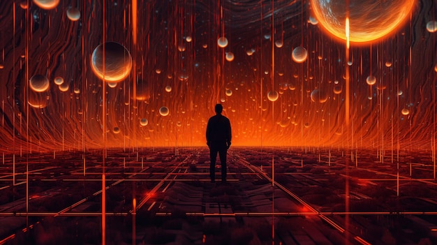 A man standing in a space Generative AI Art