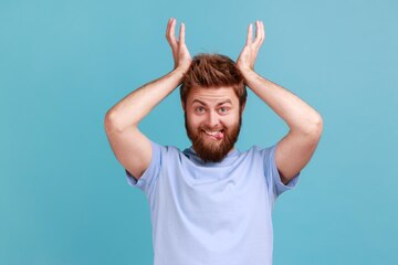 Disheveled Male Standing Like Shell-shocked Touching Hair Stock Image -  Image of posing, grunge: 202897141