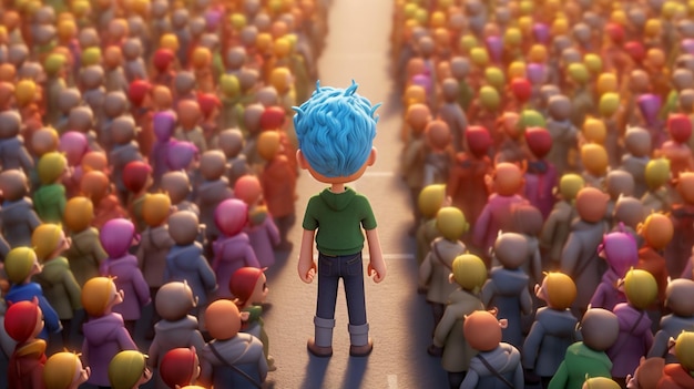 A man stands in front of a crowd of people, the word'robot'is on the front of him.