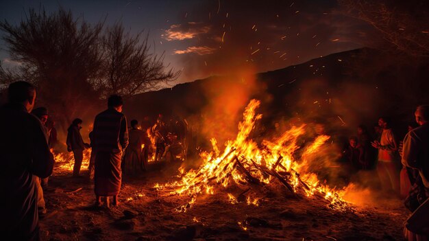 a man stands in front of a fire that has the words " nomad " on it.