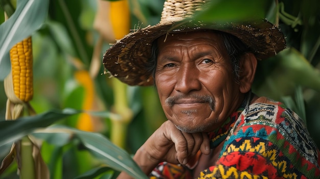 A man in a straw hat in ecuador