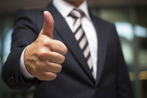 A man in a suit giving a thumbs up Generative AI