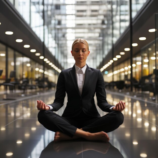 Man in Suit in Lotus Position